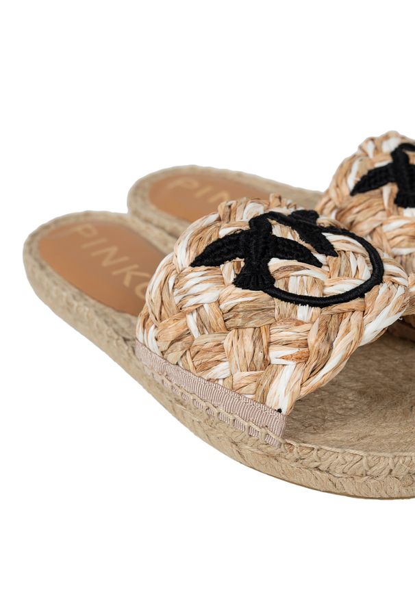 Pinko Espadryle "Greta" | 1H2115 Y866 | Kobieta | Biały, Beżowy. Kolor: biały, wielokolorowy, beżowy. Materiał: materiał, skóra. Sezon: lato. Styl: elegancki