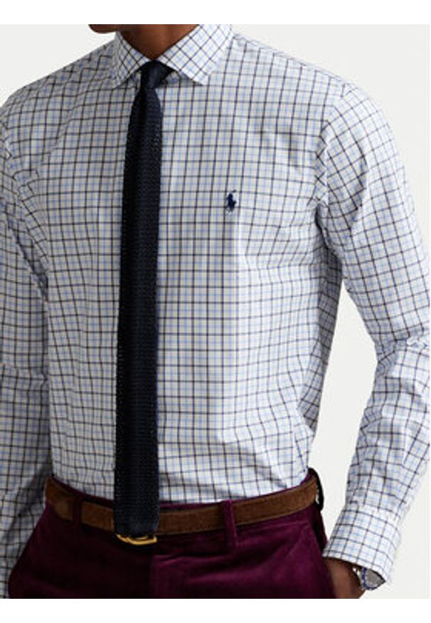 Polo Ralph Lauren Koszula 710974534008 Błękitny Custom Fit. Typ kołnierza: polo. Kolor: niebieski. Materiał: bawełna
