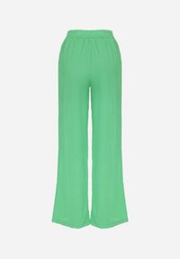 Born2be - Ciemnozielone Szerokie Spodnie High Waist Melsa. Stan: podwyższony. Kolor: zielony. Materiał: tkanina. Długość: długie #6