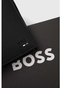 BOSS portfel męski kolor czarny. Kolor: czarny. Materiał: włókno, materiał. Wzór: gładki #4