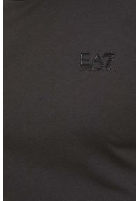 EA7 Emporio Armani t-shirt bawełniany kolor szary z nadrukiem. Kolor: szary. Materiał: bawełna. Wzór: nadruk #4
