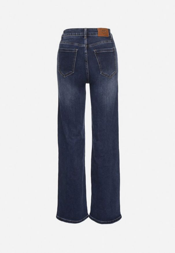 Born2be - Niebieskie Jeansy o Szerokim Kroju z Bawełną Tessale. Okazja: na co dzień. Kolor: niebieski. Styl: casual, elegancki