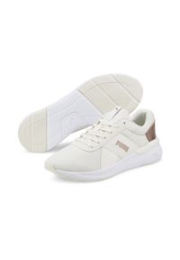 Buty do biegania damskie Puma Rose Raw Metallics. Okazja: na co dzień. Kolor: biały, wielokolorowy, żółty. Materiał: tkanina, materiał, guma, syntetyk
