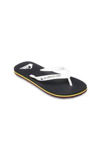 Quiksilver - Klapki dla Mężczyzn MOLOKAI CORE. Okazja: na plażę. Kolor: czarny. Materiał: guma, syntetyk. Wzór: paski. Styl: sportowy
