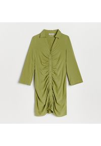 Reserved - Koszulowa sukienka - Zielony. Kolor: zielony. Typ sukienki: koszulowe #1