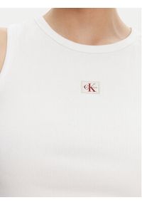 Calvin Klein Jeans Top LV047C201G Biały Slim Fit. Kolor: biały. Materiał: bawełna #4
