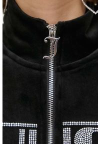 Juicy Couture bluza damska kolor czarny z aplikacją. Kolor: czarny. Długość rękawa: raglanowy rękaw. Wzór: aplikacja #3