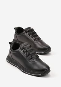 Born2be - Czarne Klasyczne Sneakersy Palentie. Okazja: na co dzień. Kolor: czarny. Materiał: jeans, skóra