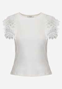 Renee - Biały Top z Bawełny z Ozdobną Koronką Adexis. Kolor: biały. Materiał: bawełna, koronka. Wzór: koronka. Sezon: wiosna, lato #7