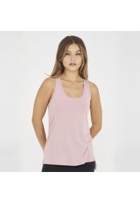 LEGEA - Koszulka na ramiączkach z bawełny do treningu TITANO różowa. Kolor: różowy. Materiał: bawełna. Długość rękawa: na ramiączkach. Długość: długie. Wzór: napisy. Sport: fitness #1