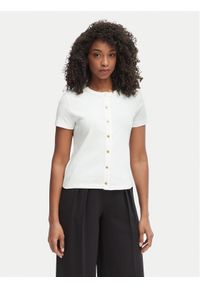 TOMMY HILFIGER - Tommy Hilfiger Bluzka WW0WW48709 Kremowy Slim Fit. Kolor: kremowy. Materiał: bawełna #1