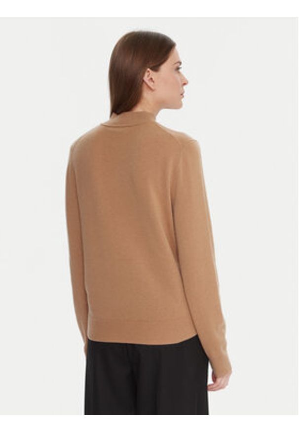 TOMMY HILFIGER - Tommy Hilfiger Sweter WW0WW47468 Beżowy Regular Fit. Kolor: beżowy. Materiał: wełna