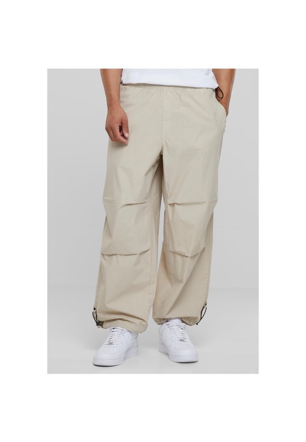 Spodnie Urban Classics Popline Parachute. Kolor: beżowy. Materiał: bawełna