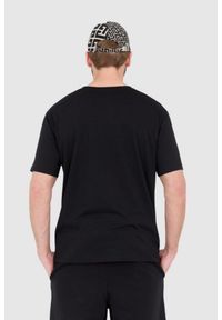 Balmain - BALMAIN Czarny t-shirt męski z drukowanym białym logo. Kolor: czarny #4