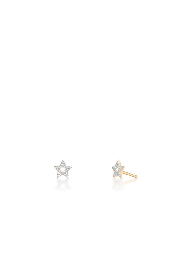 W.KRUK Złote Kolczyki - złoto 375, Diament 0,12ct - ZDL/KB+04BK. Materiał: złote. Kolor: złoty. Kamień szlachetny: diament