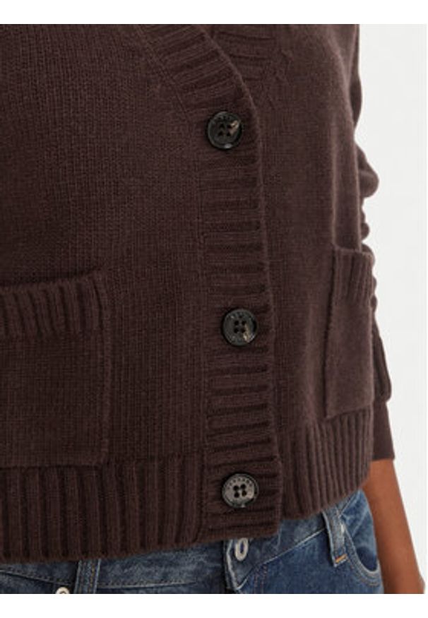 Weekend Max Mara Kardigan Filmato 2525346062 Brązowy Regular Fit. Kolor: brązowy. Materiał: wełna