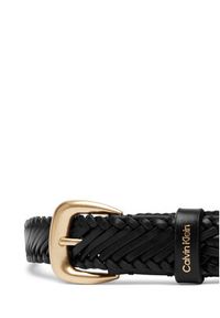 Calvin Klein Pasek Damski Braided Logo Buckle 25Mm LV04F7087G Czarny. Kolor: czarny. Materiał: skóra #2
