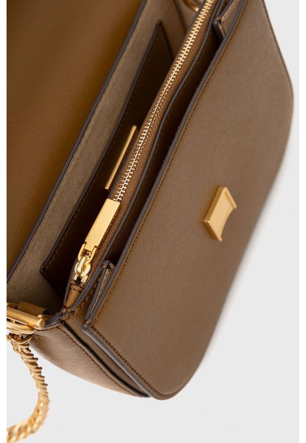 Tory Burch - Torebka skórzana. Kolor: brązowy. Materiał: skórzane. Rodzaj torebki: na ramię