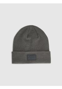 4f - 4F Czapka beanie uniseks - szara Uniwersalny. Kolor: szary. Materiał: syntetyk, materiał. Sezon: zima. Styl: klasyczny, sportowy, casual