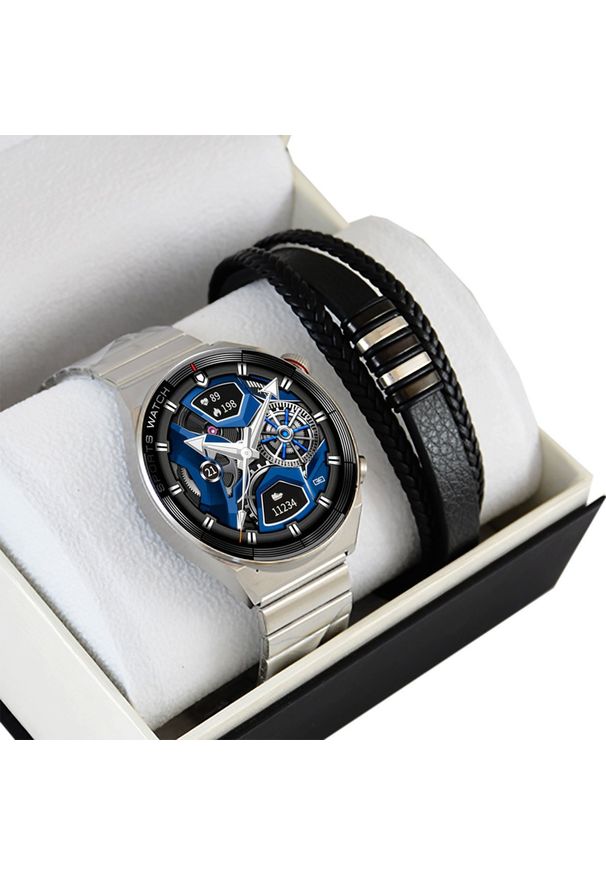 Zestaw męski zegarek SMARTWATCH Rubicon RNCE99 silver + bransoletka Pacific. Rodzaj zegarka: smartwatch