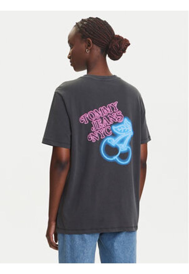 Tommy Jeans T-Shirt Neon DW0DW21358 Szary Relaxed Fit. Kolor: szary. Materiał: bawełna
