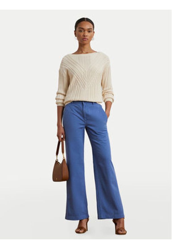 Lauren Ralph Lauren - LAUREN RALPH LAUREN Spodnie materiałowe 200965654003 Niebieski Regular Fit. Kolor: niebieski. Materiał: bawełna