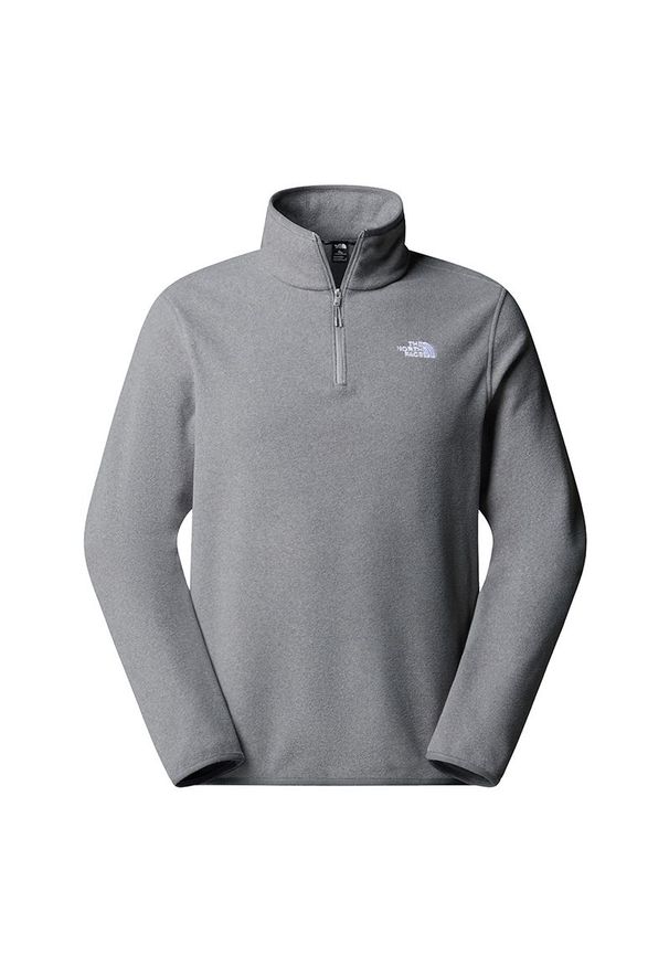 Bluza męska The North Face Glacier 1/4 Zip Fleece 0A8D0QCQI1 - szara. Kolor: szary. Materiał: polar, dzianina, poliester. Styl: klasyczny. Sport: narciarstwo