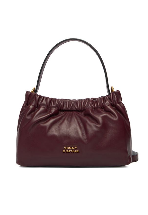 TOMMY HILFIGER - Tommy Hilfiger Torebka Soft Leather Mini Crossover AW0AW18306 Bordowy. Kolor: czerwony. Materiał: skórzane