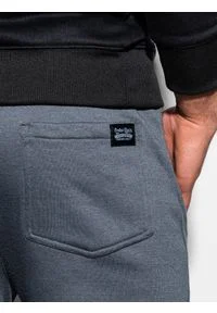Ombre Clothing - Spodnie męskie dresowe joggery P867 - grafitowe - XXL. Kolor: szary. Materiał: dresówka #3