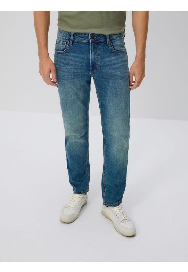 Reserved - Jeansy slim z efektem sprania - indigo jeans