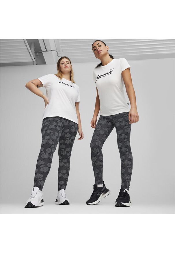 Puma - Damska koszulka ESS+ Script PUMA White. Kolor: biały. Materiał: bawełna. Wzór: aplikacja