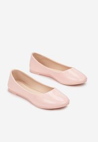 Renee - Różowe Balerinki Nysaxise. Nosek buta: okrągły. Kolor: różowy. Materiał: lakier. Wzór: jednolity. Obcas: na płaskiej podeszwie #3