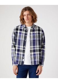 Wrangler - WRANGLER 1 PKT SHIRT MĘSKA KOSZULA W KRATĘ DŁUGI RĘKAW STONE WASH W5D6CNX4Q. Długość rękawa: długi rękaw. Długość: długie #5