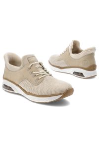 Beżowe Sneakersy Rieker Stylowe Wsuwane Obuwie Damskie. Okazja: na co dzień. Zapięcie: bez zapięcia. Kolor: beżowy. Materiał: materiał. Szerokość cholewki: normalna. Sport: turystyka piesza #3