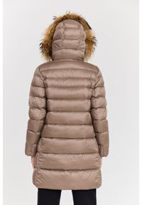 Hetrego - HETREGO Beżowa damska kurtka puchowa Leonie Quilted Woman Jacket With Detached Hood, Rozmiar 38 EU - 42 IT. Okazja: na co dzień. Kolor: beżowy. Materiał: puch. Długość rękawa: długi rękaw. Długość: długie. Styl: casual #8