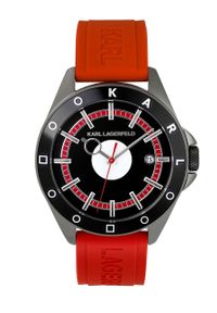 Karl Lagerfeld - Zegarek. Kolor: czerwony. Materiał: syntetyk, tworzywo sztuczne, materiał. Styl: klasyczny #1