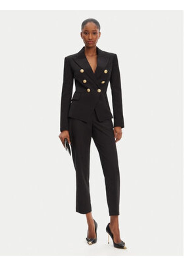 Balmain Marynarka DF1SG008VB00 Czarny Regular Fit. Kolor: czarny. Materiał: wiskoza