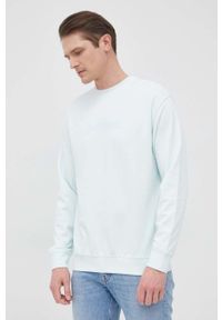 Selected Homme bluza męska kolor turkusowy z nadrukiem. Kolor: turkusowy. Wzór: nadruk #2