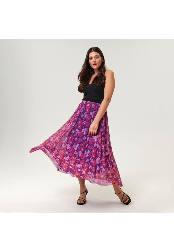 Sinsay - Spódnica midi plisowana - Wielobarwny