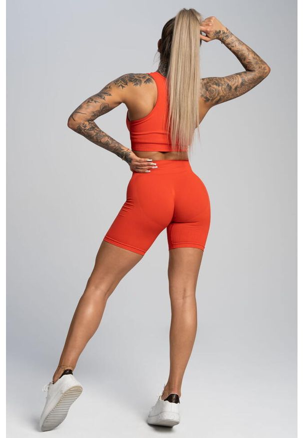 GYM GLAMOUR - Bikery fitness damskie Gym Glamour push up. Kolor: pomarańczowy. Sport: fitness