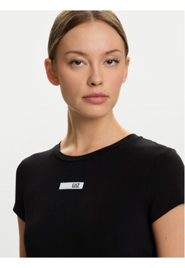 EA7 Emporio Armani T-Shirt 7W000673 AF12945 UC001 Czarny Slim Fit. Kolor: czarny. Materiał: syntetyk