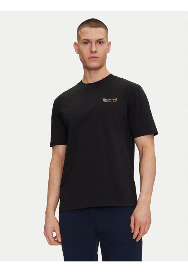 Timberland T-Shirt TB0A6DMA Czarny Regular Fit. Kolor: czarny. Materiał: bawełna