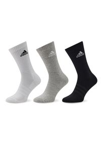 Adidas - adidas Zestaw 3 par wysokich skarpet unisex Cushioned Crew IC1311 Kolorowy. Kolor: szary. Materiał: bawełna. Wzór: kolorowy