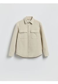 Reserved - Kurtka koszulowa - beżowy. Kolor: beżowy. Materiał: wiskoza, dzianina #1