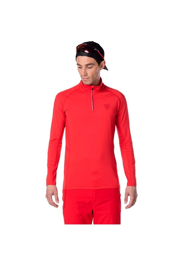 Koszulka termoaktywna Rossignol Classique 1/2 Zip czerwona. Kolor: czerwony. Długość rękawa: długi rękaw. Sezon: zima. Sport: narciarstwo