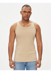 Jack & Jones - Jack&Jones Tank top Havana 12251771 Beżowy Regular Fit. Kolor: beżowy. Materiał: bawełna