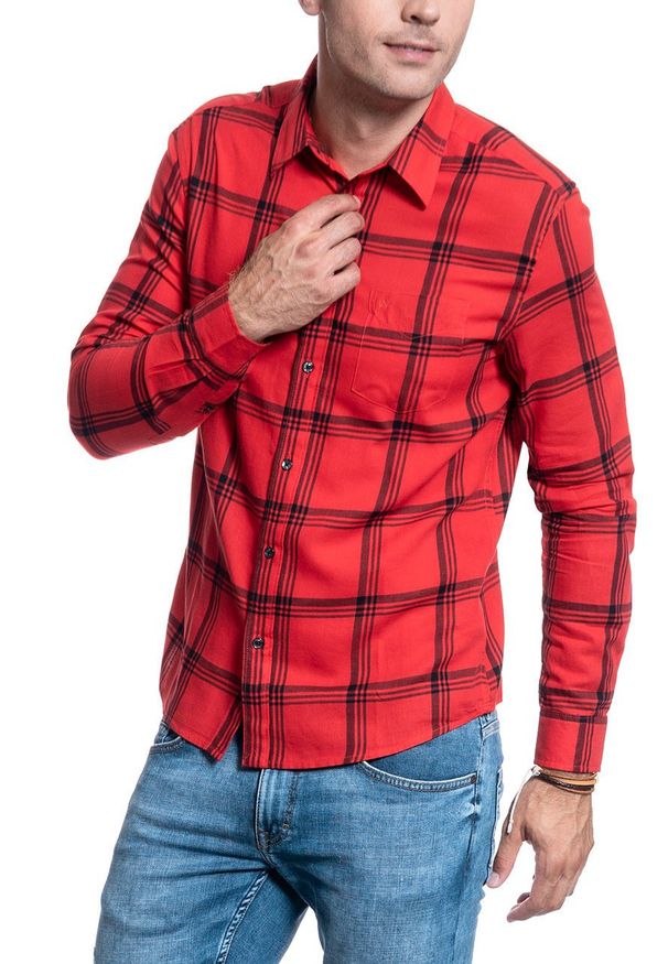 Wrangler - KOSZULA MĘSKA WRANGLER LS 1PKT SHIRT FORMULA RED W5A1ORXWO 112129981