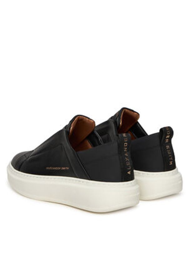 Alexander Smith Sneakersy Wembley Slip-On-ASBCWLW Czarny. Zapięcie: bez zapięcia. Kolor: czarny. Materiał: skóra