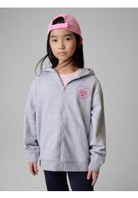 4f - 4F Bluza dresowa loose z kapturem dziewczęca - szara 158/164 (12-14 lat). Okazja: na co dzień, na uczelnię. Typ kołnierza: kaptur. Kolor: szary. Materiał: dresówka. Sezon: lato. Styl: casual #2