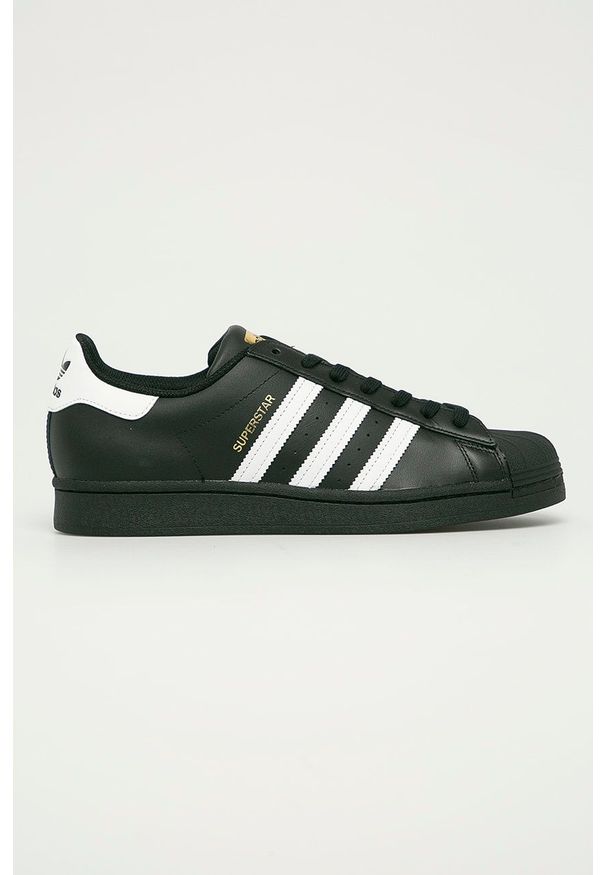 adidas Originals - Buty skórzane Superstar. Nosek buta: okrągły. Zapięcie: sznurówki. Kolor: czarny. Materiał: skóra. Model: Adidas Superstar